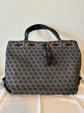 Dooney & Bourke Gray and Black Monogram Tote